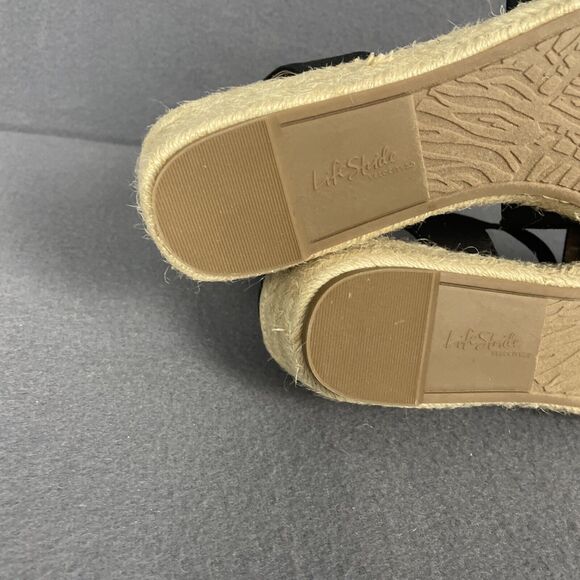 LifeStride Katrina 2 Cushioned Canvas Wedge Sandals in Black Size 10 NIB - Picture 9 of 13